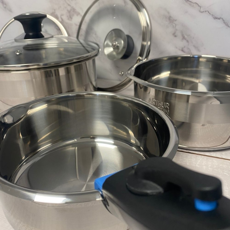 AM8411 : Batterie de Cuisine Inox 10 Pièces Arthur Martin Tous Feux dont Induction et Four
