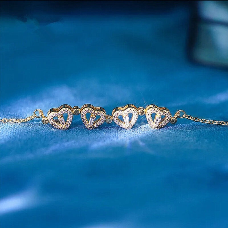 CLOVHEART : Collier Pendentif Trèfle à 4 Feuilles Magnétique en Forme de Cœur