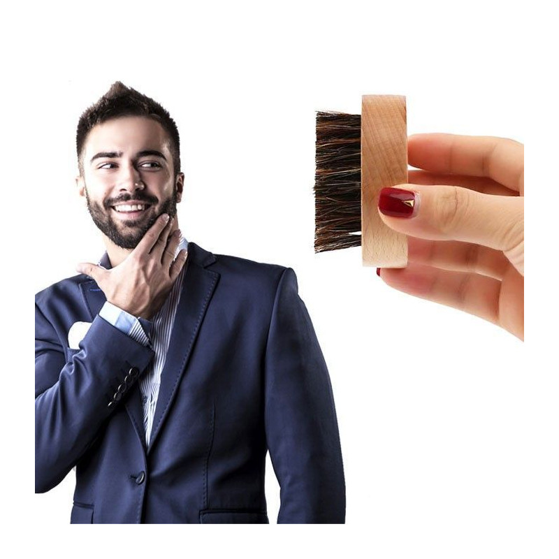 Brosse d'Entretien de la Barbe en Poils de Sanglier