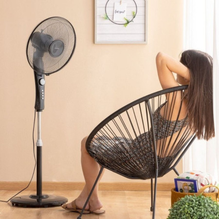 BREEZ : Ventilateur sur Pied avec Hauteur et Vitesse Réglables - 45W
