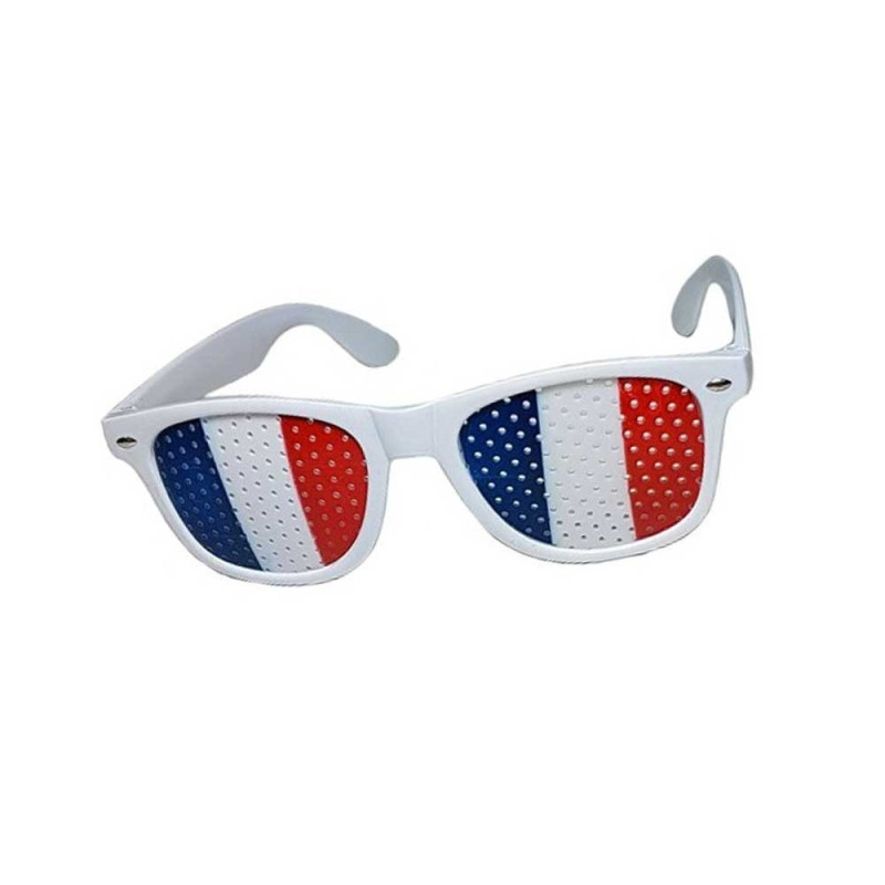 Lunettes de supporters grille drapeau tricolore bleu/blanc/rouge France