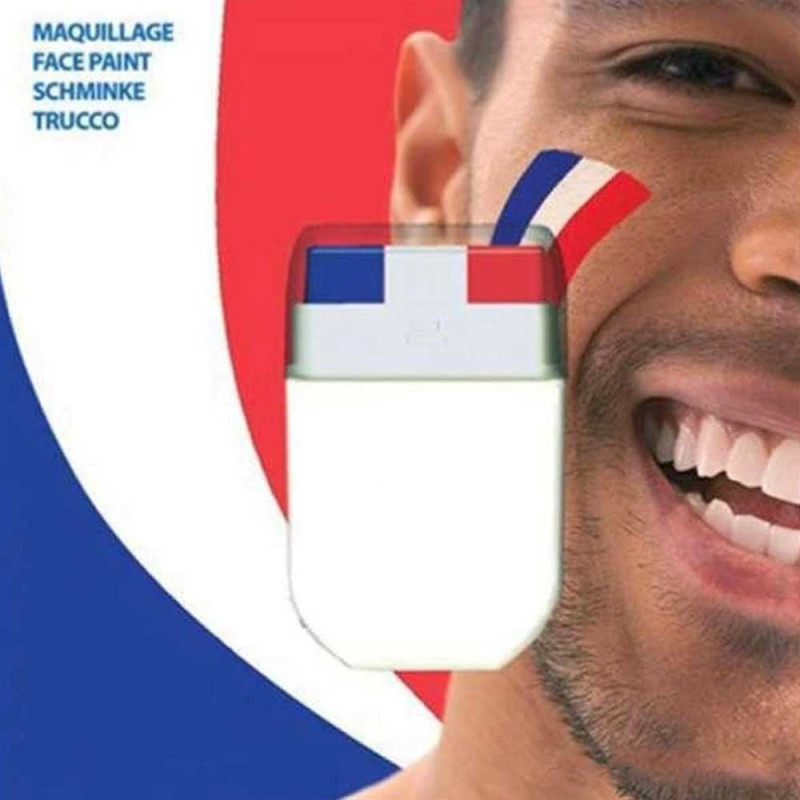 Stick crayon de maquillage supporter drapeau tricolore bleu/blanc/rouge France
