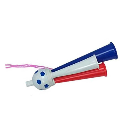 Triple trompette de supporter tricolore bleu/blanc/rouge France