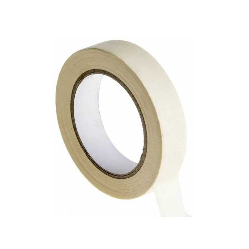 Ruban de masquage adhésif - Protection travaux de peinture bricolage toutes surfaces - 19mm x 50m - Beige
