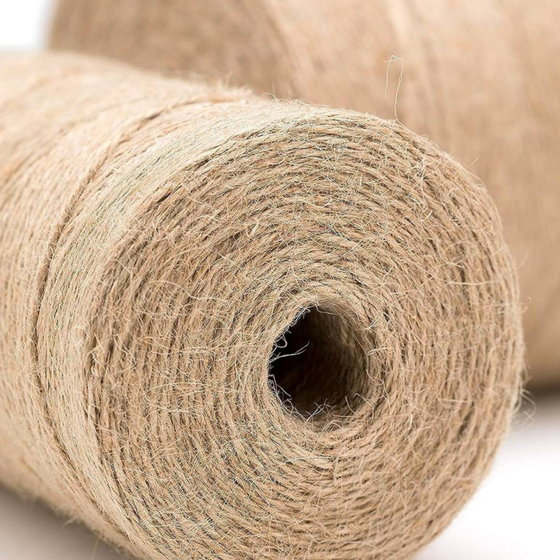 Bobine ficelle en jute naturelle brune - 2mm x 400m - pour le jardinage, bricolage, activités manuelles