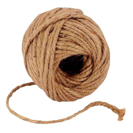 Ficelle en jute naturelle brune - 2mm x 40m - Corde ce chanvre épaisse pour décoration, jardin, bricolage, art et artisanat
