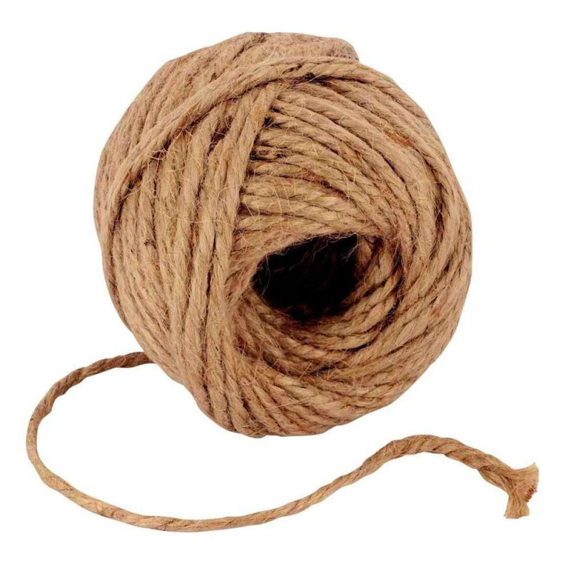 Ficelle en jute naturelle brune - 2mm x 40m - Corde ce chanvre épaisse pour décoration, jardin, bricolage, art et artisanat