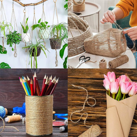 Ficelle en jute naturelle brune - 2mm x 40m - Corde ce chanvre épaisse pour décoration, jardin, bricolage, art et artisanat