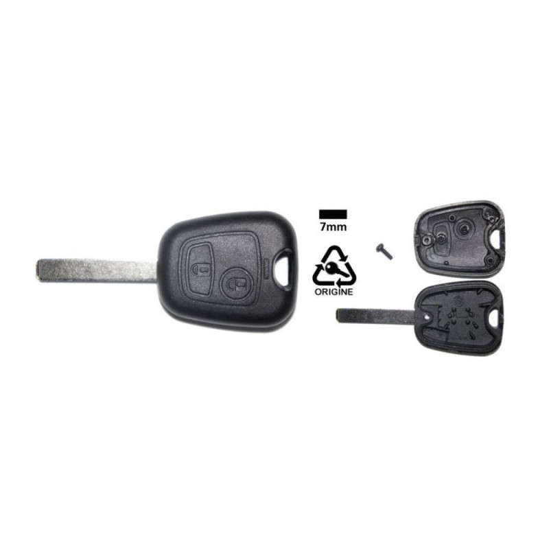 Coque de Clé Vague à 2 Boutons Plip Compatible Véhicules PEUGEOT CITROËN