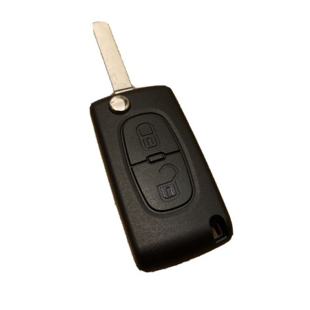 Coque de Clé Rabattable à 2 Boutons Plip Compatible Voitures PEUGEOT CITROËN