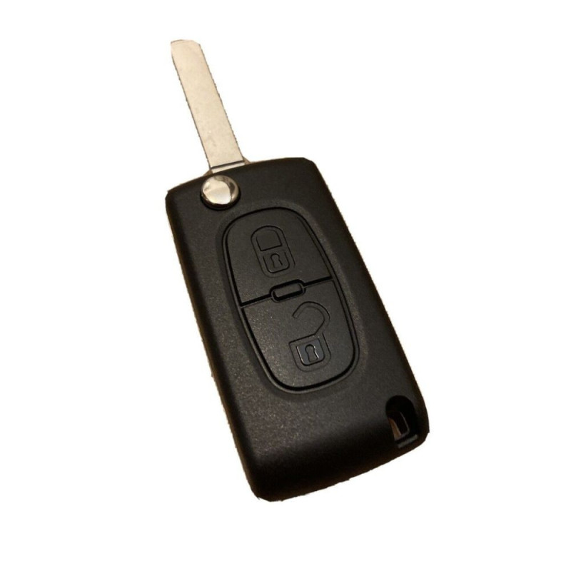 Coque de Clé Rabattable à 2 Boutons Plip Compatible Voitures PEUGEOT CITROËN