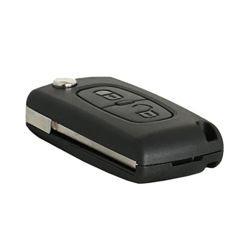 Coque de Clé Rabattable à 2 Boutons Plip Compatible Voitures PEUGEOT CITROËN