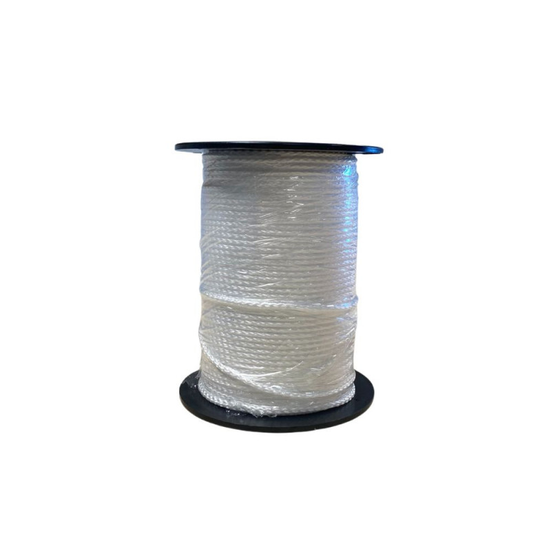 Tresse blanche en polypropylène sur bobine - 100 M