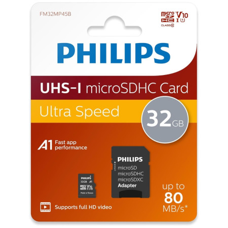 Philips MicroSDHC + Adaptateur au détail