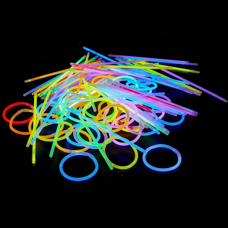 100 Bâtons Fluorescents avec Connecteurs - Illuminez vos moments avec ce kit lumineux