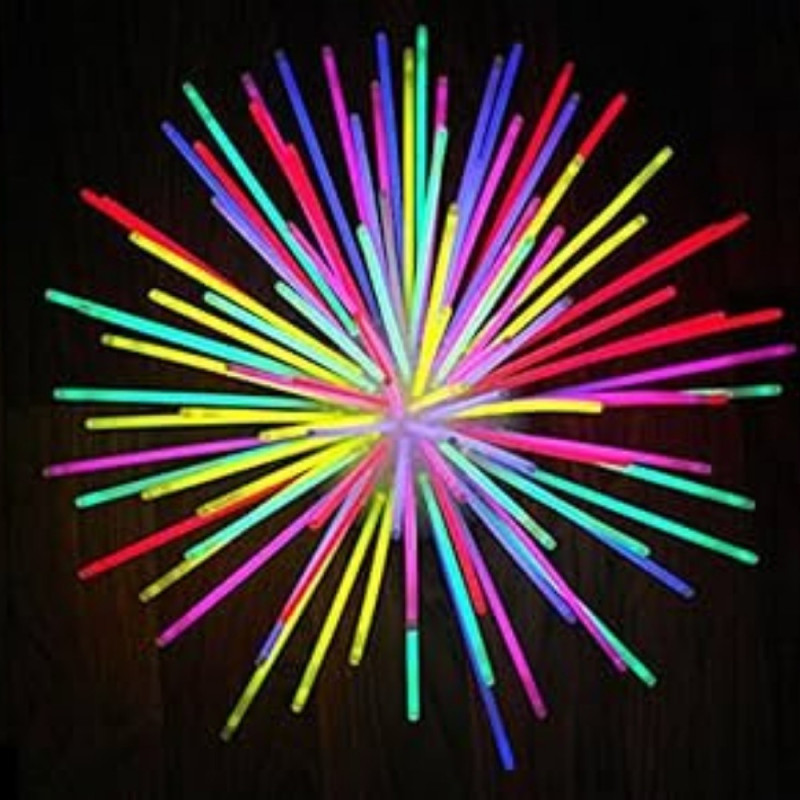 100 Bâtons Fluorescents avec Connecteurs - Illuminez vos moments avec ce kit lumineux