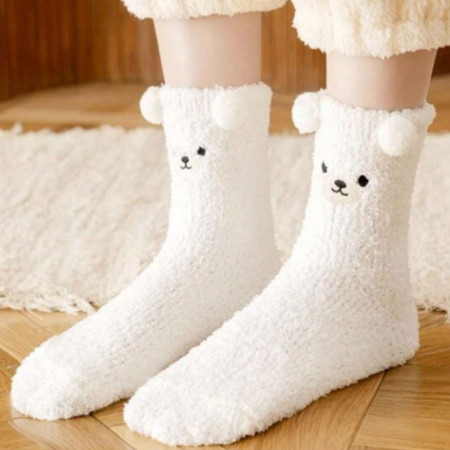 TEDDY SOCKS : Paire de Chaussettes Cocooning Ourson en Peluche : Douceur et style à vos pieds - Taille Unique