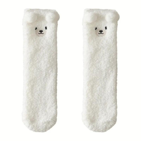 TEDDY SOCKS : Paire de Chaussettes Cocooning Ourson en Peluche : Douceur et style à vos pieds - Taille Unique