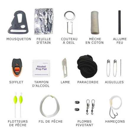 Grenade de Survie 21 Pcs avec Mousqueton