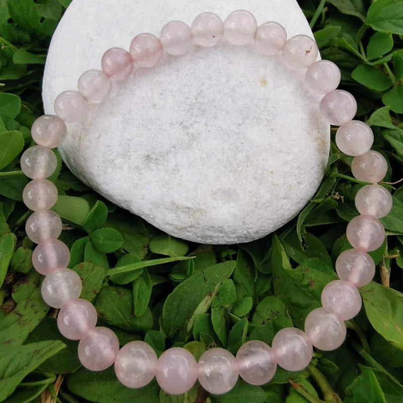 Bracelet Calme Paix et Tendresse avec Pierres Naturelles en Quartz Rose