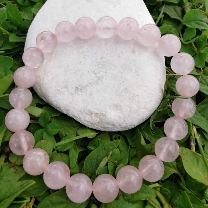 Bracelet Calme Paix et Tendresse avec Pierres Naturelles en Quartz Rose