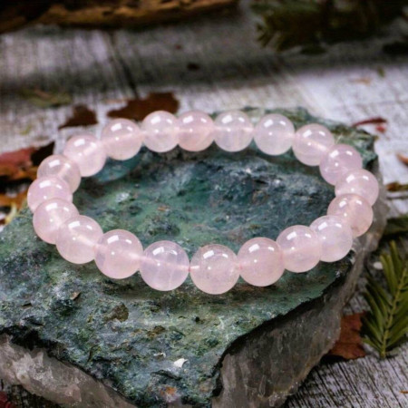 Bracelet Calme Paix et Tendresse avec Pierres Naturelles en Quartz Rose