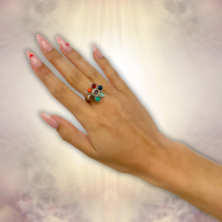 Bague Fleur de Vie 7 Chakras Équilibre Intérieur - CHAKRA RING