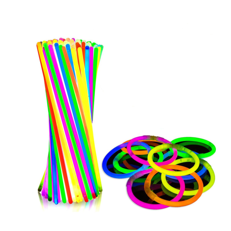 100 Bâtons Fluorescents avec Connecteurs - Illuminez vos moments avec ce kit lumineux