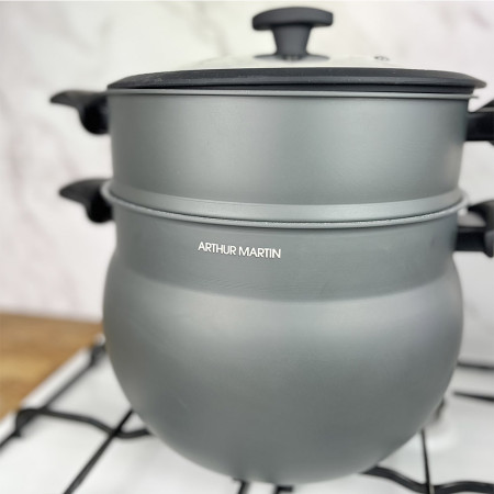 AM2215 : Couscoussier Arthur Martin en Aluminium 10L - Tous Feux dont Induction - Gris Mat