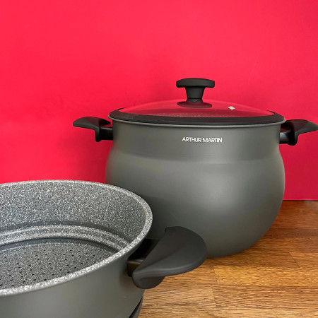 AM2215 : Couscoussier Arthur Martin en Aluminium 10L - Tous Feux dont Induction - Gris Mat