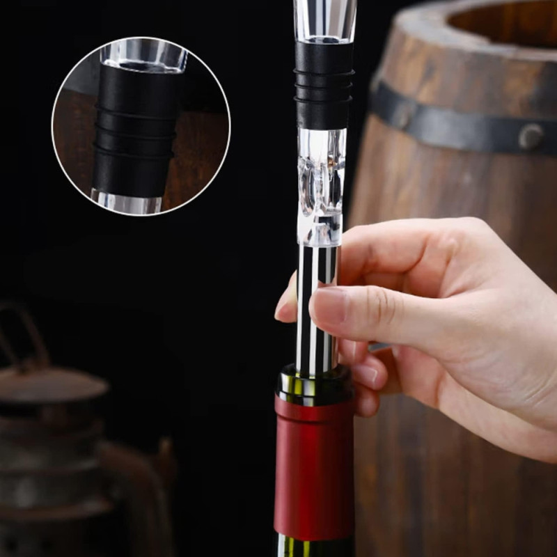 Refroidisseur de Vin 2-en-1 Bâton de Refroidissement et Aérateur en Acier Inoxydable avec Bec Verseur Intégré