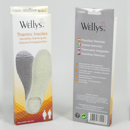 THERMIC INSOLES : Paire de Semelles Thermiques Douces et Chaudes Découpables du 36 au 46