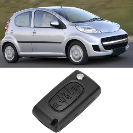 Coque de Clé Rabattable à 3 Boutons Compatible Voitures PEUGEOT CITROËN