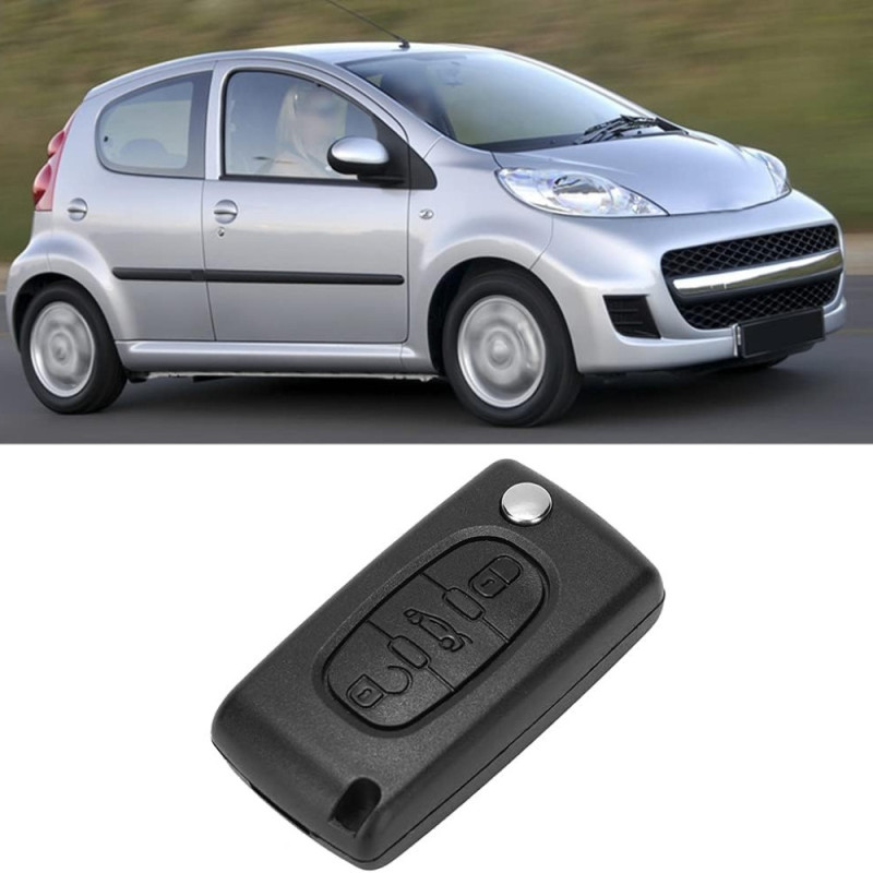 Coque de Clé Rabattable à 3 Boutons Compatible Voitures PEUGEOT CITROËN