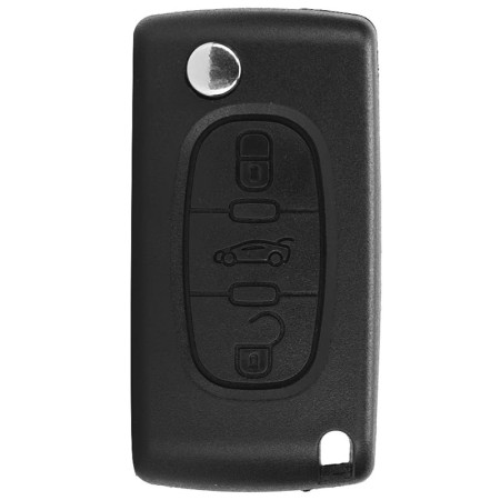 Coque de Clé Rabattable à 3 Boutons Compatible Voitures PEUGEOT CITROËN