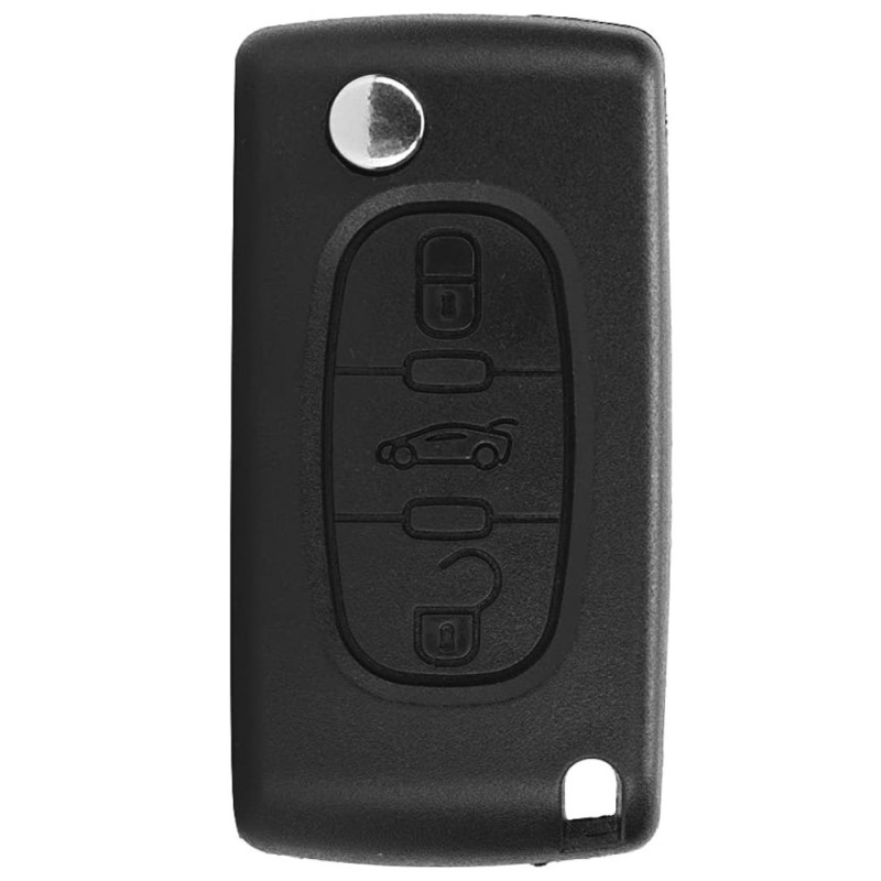 Coque de Clé Rabattable à 3 Boutons Compatible Voitures PEUGEOT CITROËN