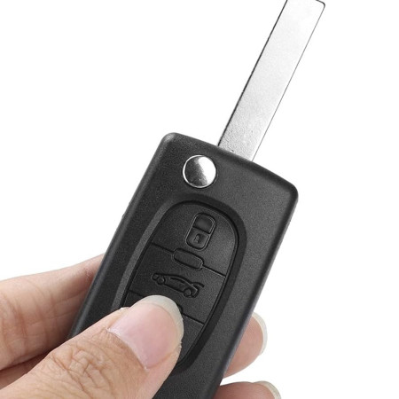 Coque de Clé Rabattable à 3 Boutons Compatible Voitures PEUGEOT CITROËN