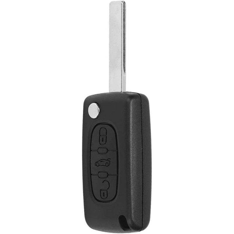 Coque de Clé Rabattable à 3 Boutons Compatible Voitures PEUGEOT CITROËN