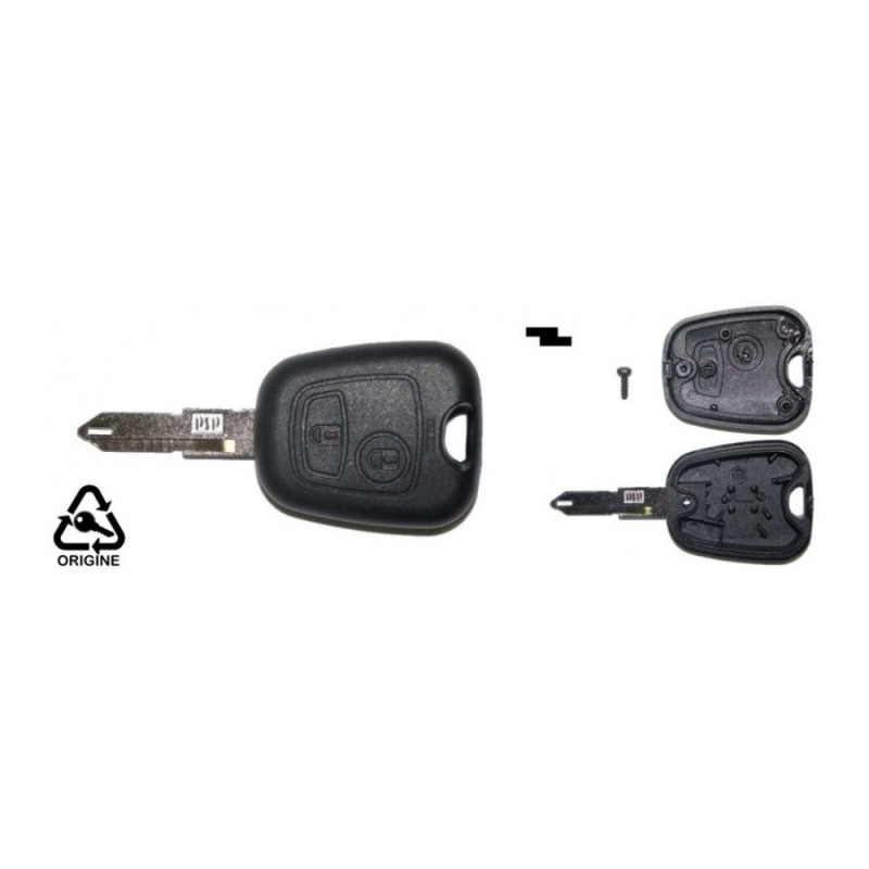 Coque de Clé Rabattable à 2 Boutons Compatible Voitures PEUGEOT 106, 107, 206, 207, 306, 307 & CITROËN C1, C2, C3, C4, C5