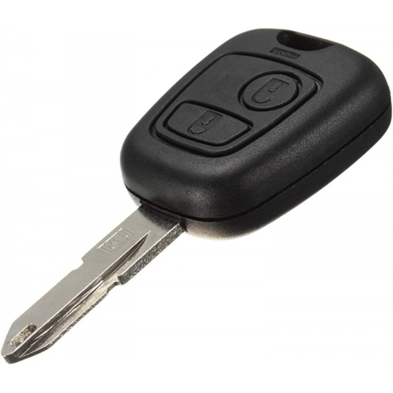 Coque de Clé Rabattable à 2 Boutons Compatible Voitures PEUGEOT 106, 107, 206, 207, 306, 307 & CITROËN C1, C2, C3, C4, C5