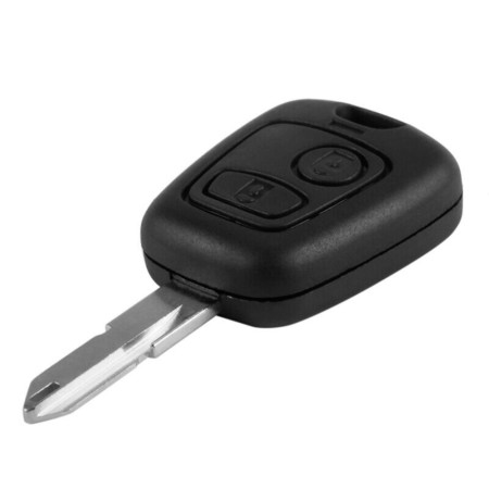 Coque de Clé Rabattable à 2 Boutons Compatible Voitures PEUGEOT 106, 107, 206, 207, 306, 307 & CITROËN C1, C2, C3, C4, C5