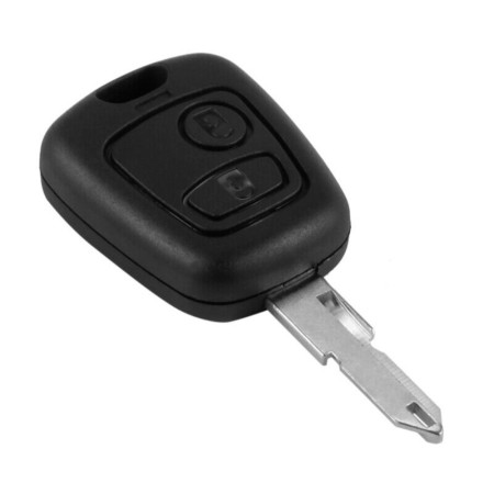Coque de Clé Rabattable à 2 Boutons Compatible Voitures PEUGEOT 106, 107, 206, 207, 306, 307 & CITROËN C1, C2, C3, C4, C5