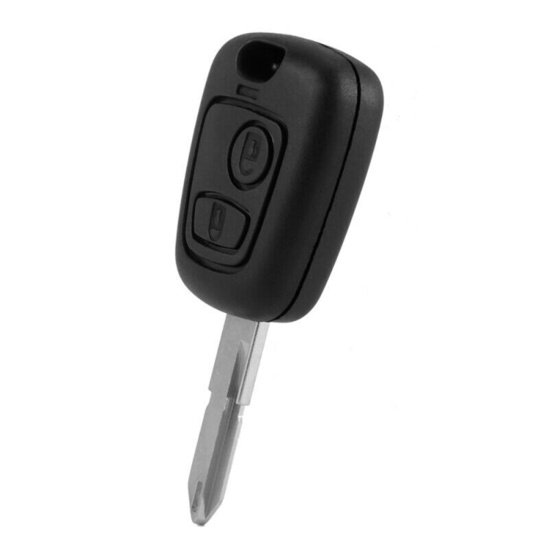 Coque de Clé Rabattable à 2 Boutons Compatible Voitures PEUGEOT 106, 107, 206, 207, 306, 307 & CITROËN C1, C2, C3, C4, C5