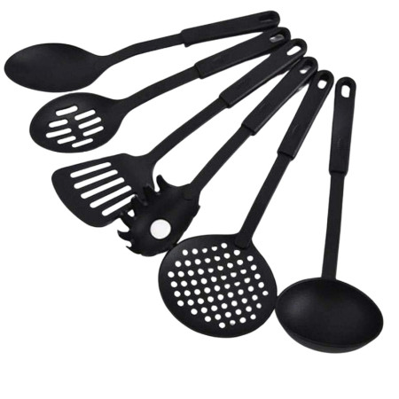 Lot de 6 Cuillères de Cuisine Anti-Adhésives : Essentiel pour Cuisiner, Résistant à la Chaleur et Facile à Nettoyer