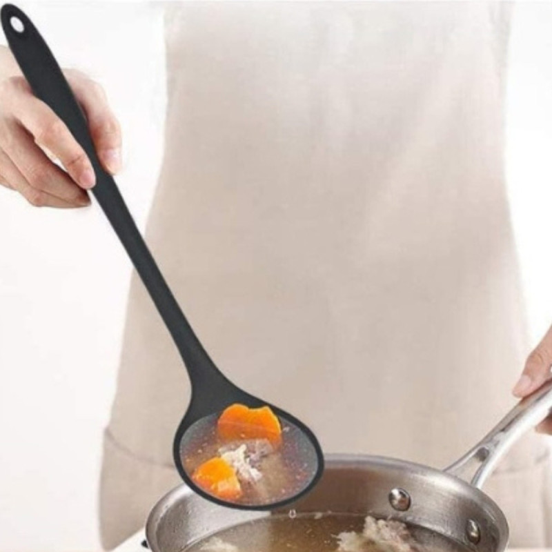 Lot de 6 Cuillères de Cuisine Anti-Adhésives : Essentiel pour Cuisiner, Résistant à la Chaleur et Facile à Nettoyer