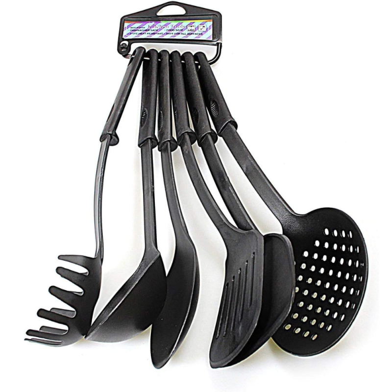 Lot de 6 Cuillères de Cuisine Anti-Adhésives : Essentiel pour Cuisiner, Résistant à la Chaleur et Facile à Nettoyer
