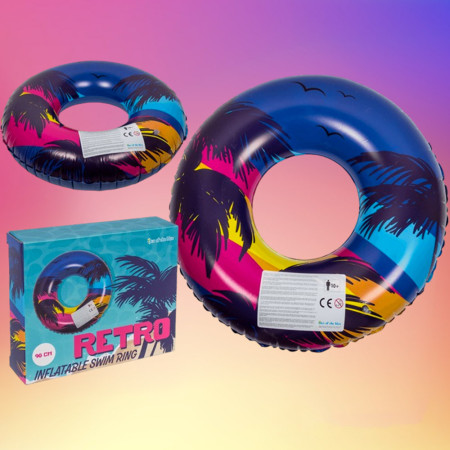 PALMBUOY : Bouée Gonflable Palmier et Sunset Retro 90 cm