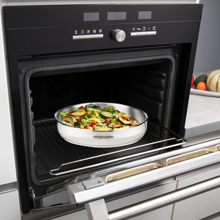 AM5535 : Batterie de Cuisine 15 Pièces Arthur Martin Poêles et Casseroles en Acier Inoxydable avec Accessoires