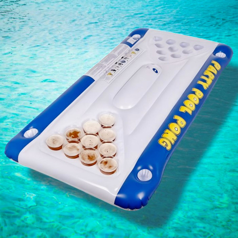 POOL PONG GAME : Matelas Gonflable de Beer Pong avec Accessoires pour Piscine