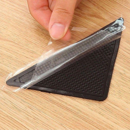 Lot de 4 Supports Anti-Dérapants pour Tapis avec Autocollants